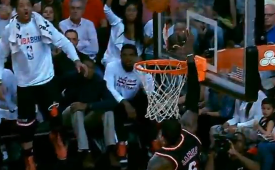 LeBron James Catches an Alley-Oop From the Top of the Magic Square