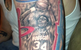 Houston Rockets Fan Gets Hakeem Olajuwon Tattoo