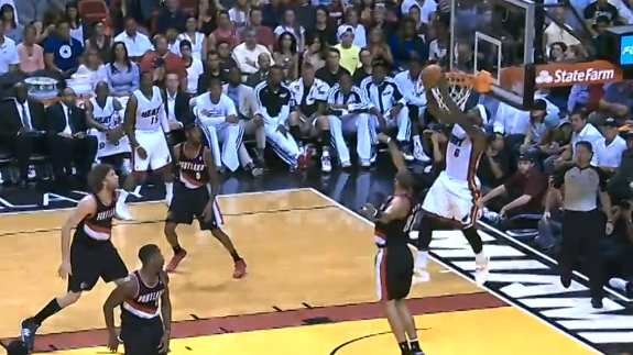 LeBron James Smashes a Reverse Alley-Oop