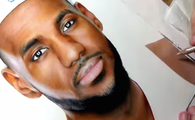 Photorealistic Time Lapse Drawing of LeBron James