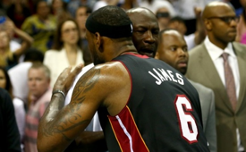 Michael Jordan and LeBron James Hug It Out After Heat Sweep