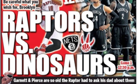 Toronto Sun 'Raptors vs Dinosaurs' Front Page