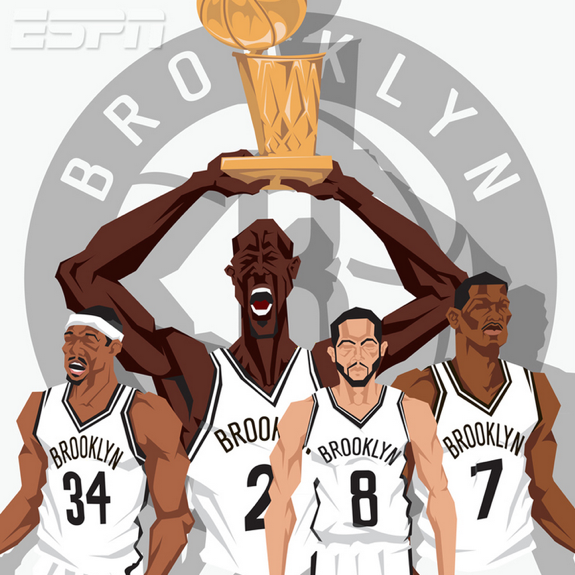 Brooklyn Nets ‘NBA Champions’ Caricature Art