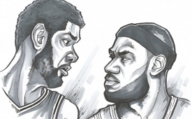 Tim Duncan vs LeBron James Illustration