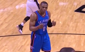 Russell Westbrook Giving Kevin Durant the Gears