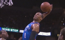 Russell Westbrook With a Vicious Tomahawk Dunk