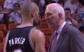 Gregg Popovich and Tony Parker Share a Nice Moment In Game 3