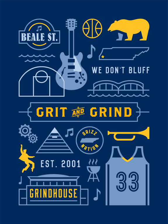 Memphis Grizzlies 'Grit and Grind' Poster
