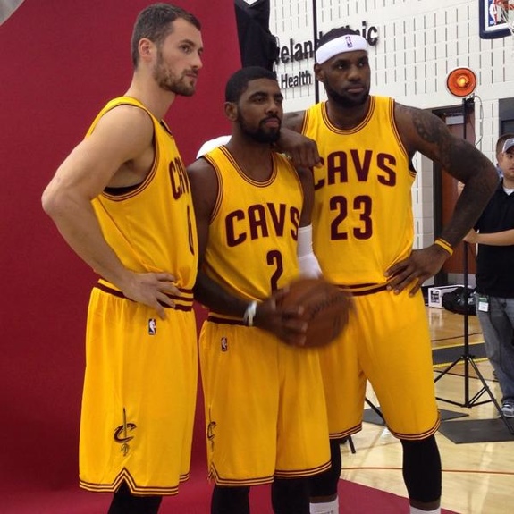 Cavs Big Three Of Kevin Love, Kyrie Irving and LeBron James First Picture