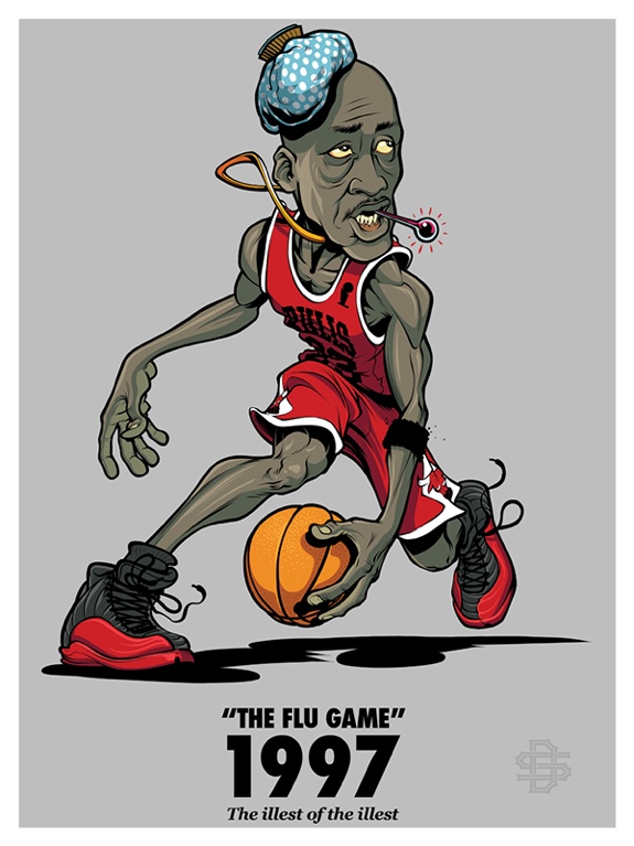 Michael Jordan 'Flu Game' Illustration