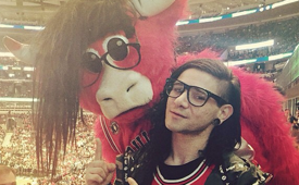 Chicago Bulls Mascot Dressed Up Like Skrillex