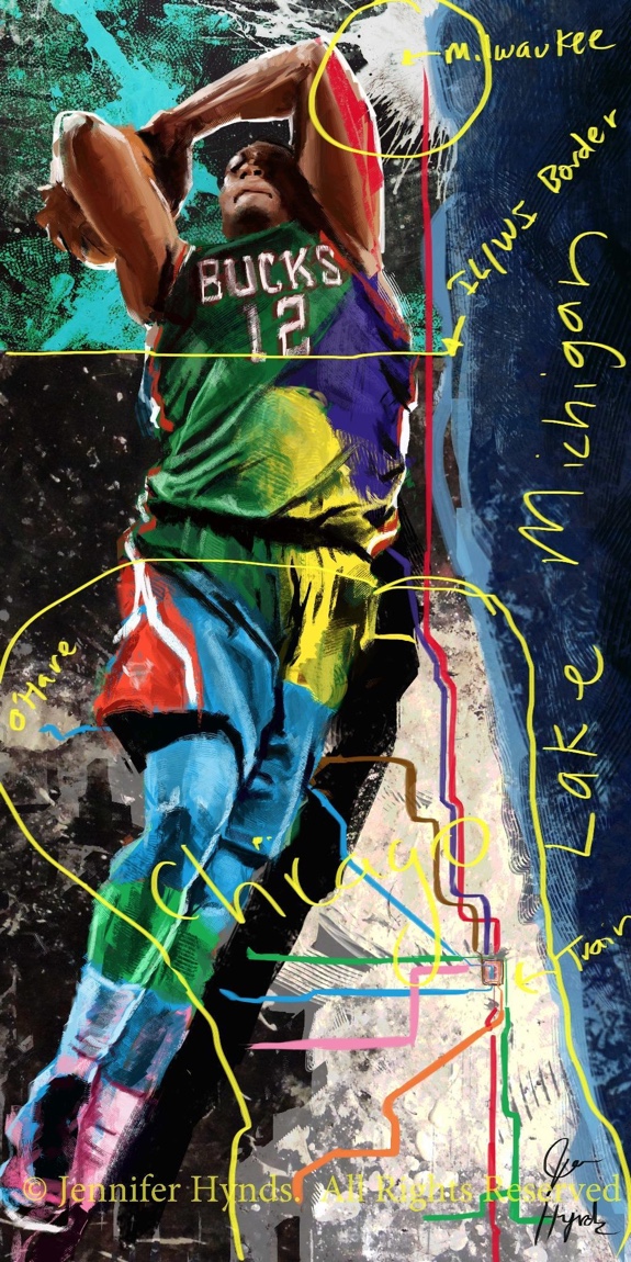 Jabari Parker 'Next Stop' Painting