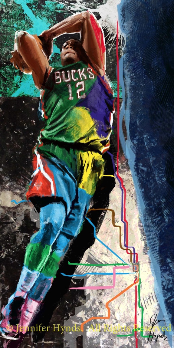 Jabari Parker 'Next Stop' Painting