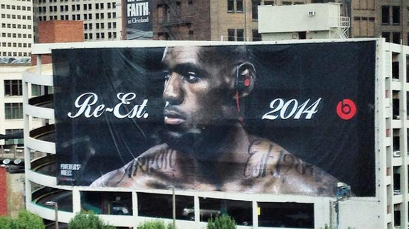 LeBron James Huge Beats By Dre. Poster In Cleveland