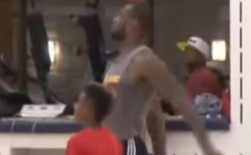10 Year Old LeBron James Jr. Out Shoots His Dad From Half Court