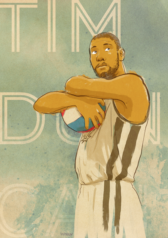 Tim Duncan 'I Love Basketball' Illustration