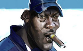 Michael Jordan 'Big Bad Boss' Caricature Art