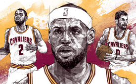 Cleveland Cavaliers ‘Big Three’ Geometric Sketch