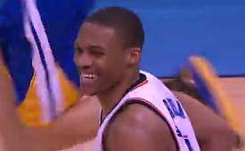 Russell Westbrook Misses and Makes a Dunk