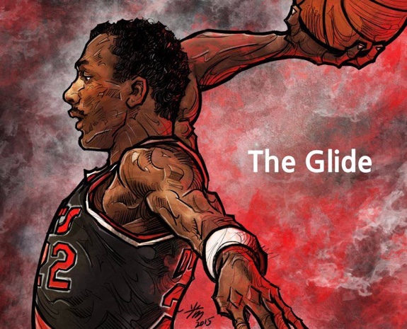 Clyde Drexler 'The Glide' Illustration