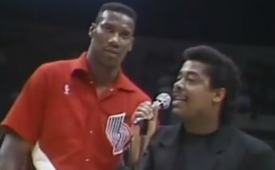 Blazers Replay Jerome Kersey Singing National Anthem Circa '89