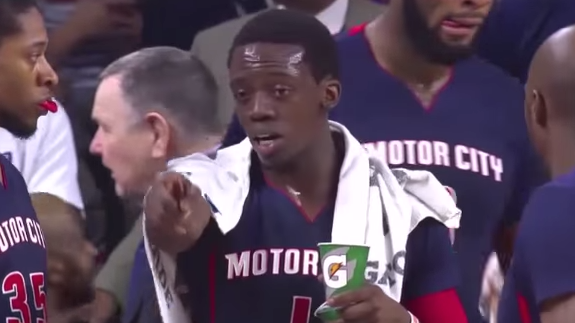 Reggie Jackson Pukes In His Pistons Debut