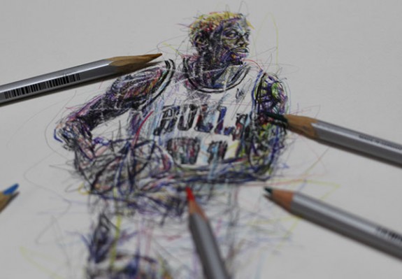 Dennis Rodman Coloured Pencil Sketch
