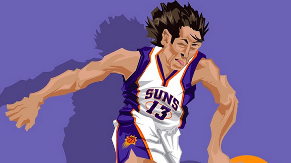 Steve Nash 'Phoenix Suns' Caricature Art