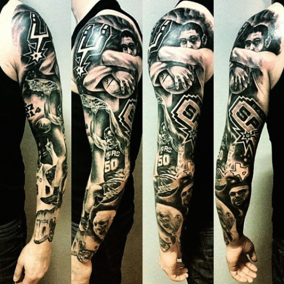 Epic San Antonio Spurs Tattoo Sleeve