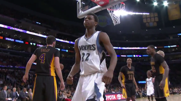 Andrew Wiggins Dunks All Over the Lakers