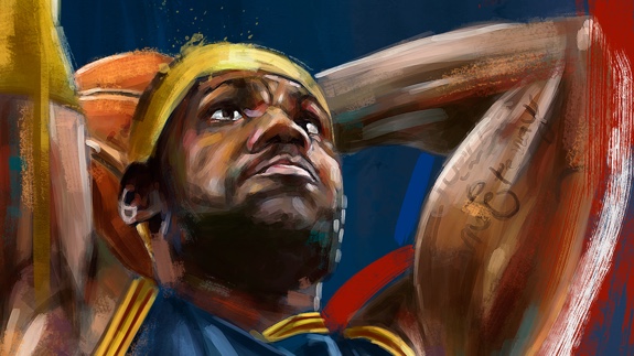 LeBron James 'NBA Playoffs' Painting