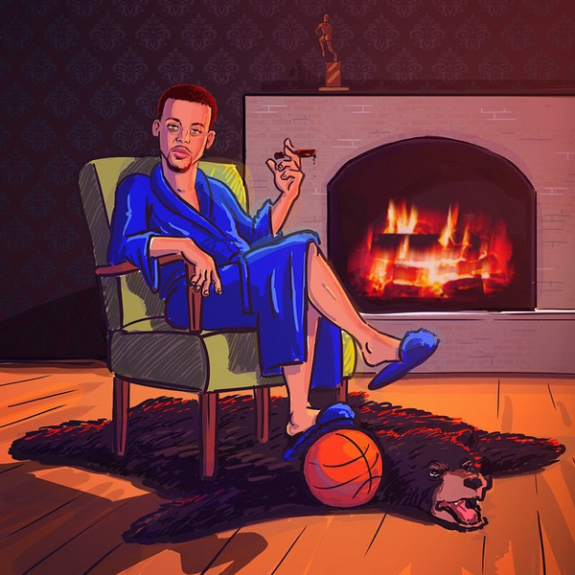 Stephen Curry 'Grizzly Bear Rug' Illustration