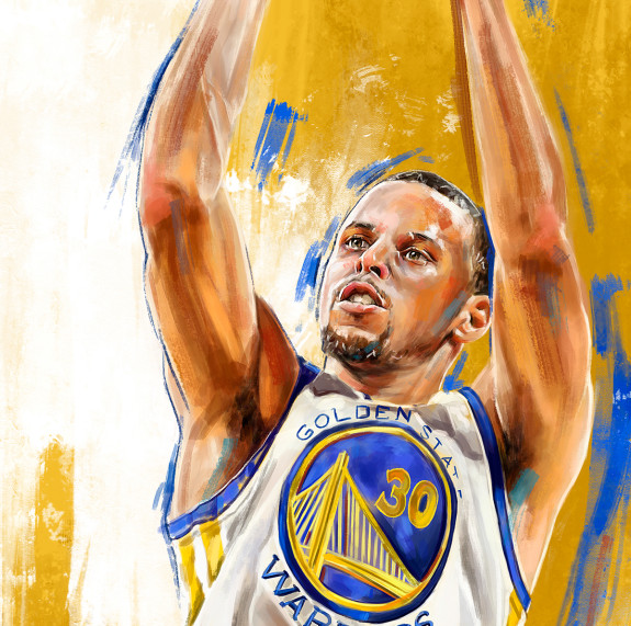 Stephen Curry 'NBA Playoffs' Painting