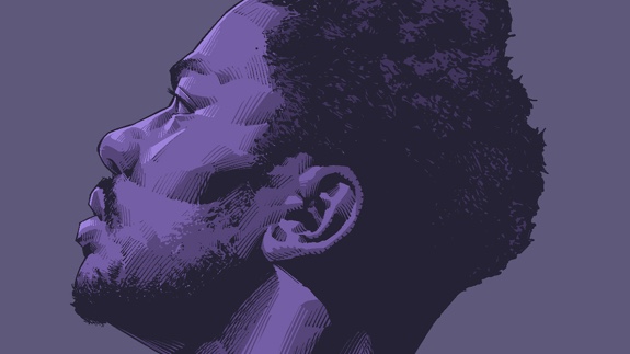 Derrick Rose Purple Portrait Illustration