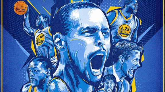 Golden State Warriors '2015 Champs' Illustration
