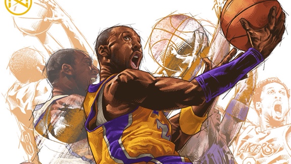 Kobe Bryant Career Montage Illustration