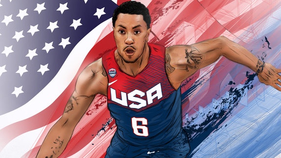 Derrick Rose x USA Team Illustration