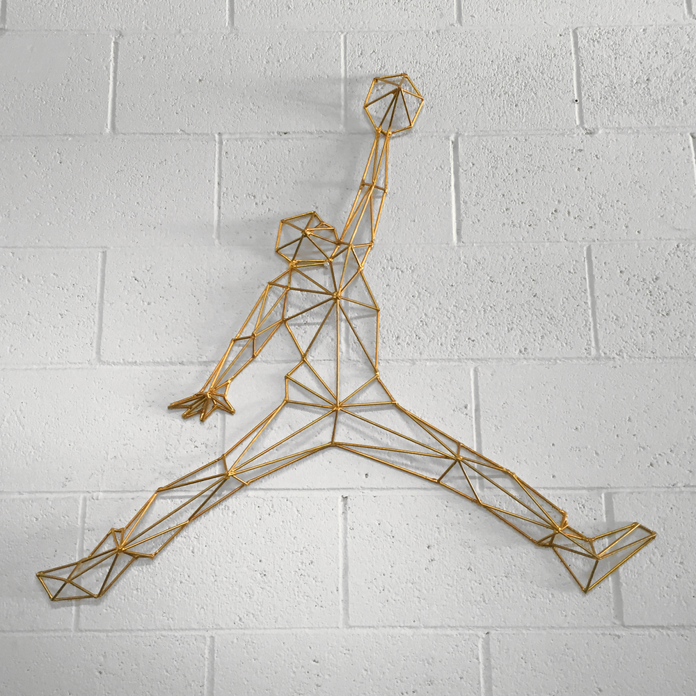 Limited Edition Handmade Jumpman Wireframe 3D Sculpture