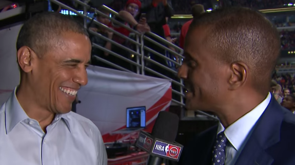 President Barack Obama Interviewed at Bulls Game