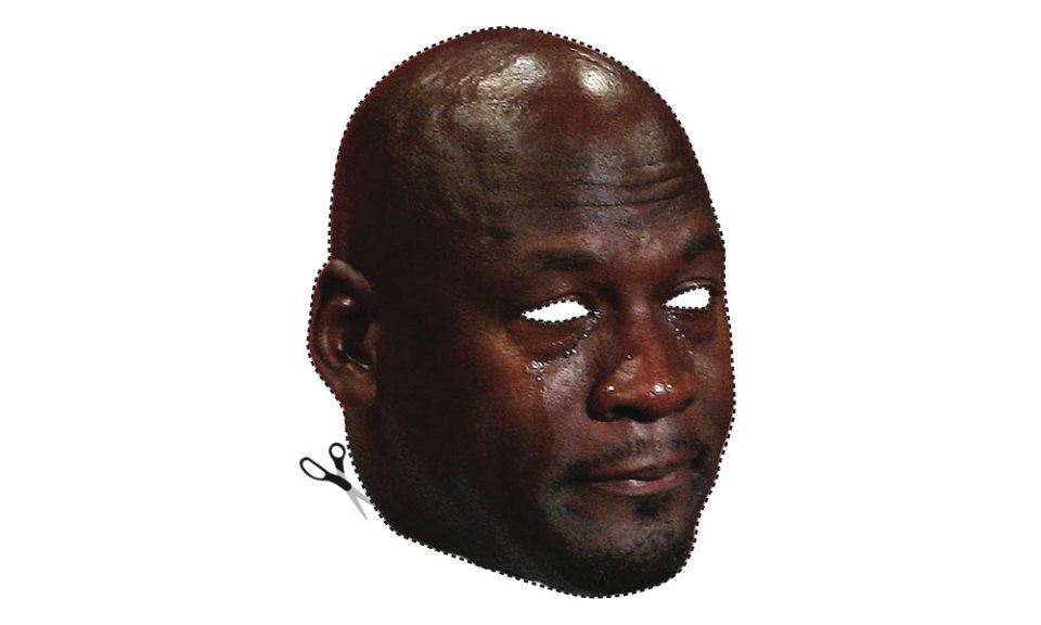 Michael Jordan Crying Face Meme Halloween Mask
