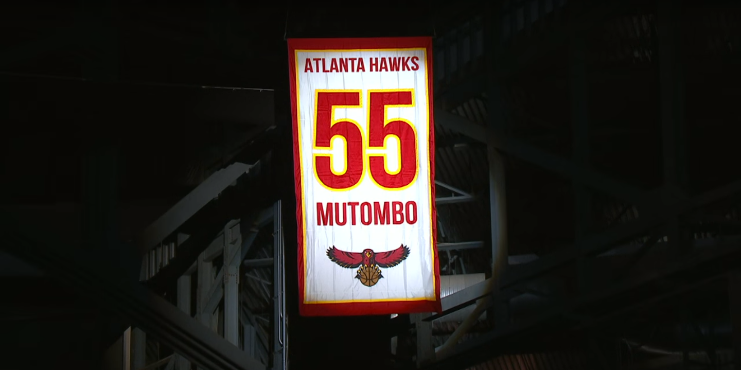 Atlanta Hawks Dikembe Mutombo Jersey Retirement Ceremony