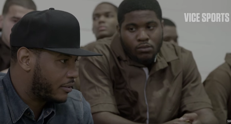 Carmelo Anthony Visits Rikers Island