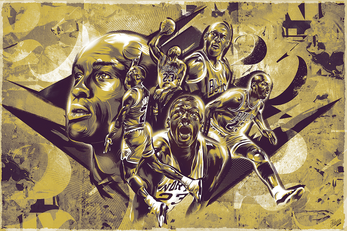 Michael Jordan Bronze Tribute Illustration