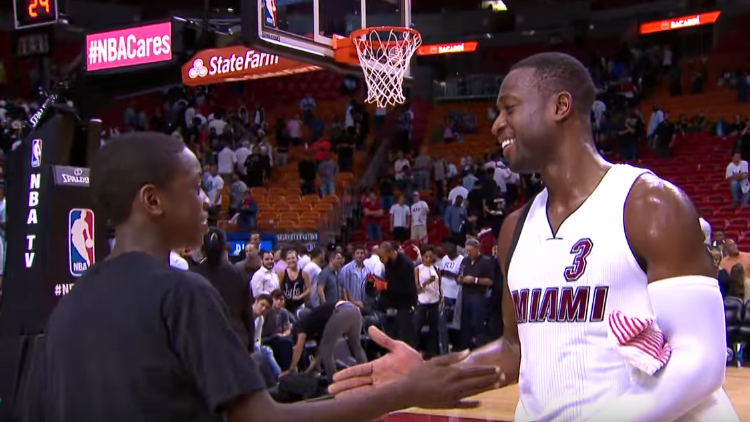 Dwyane Wade Pours In 28, Son Approves