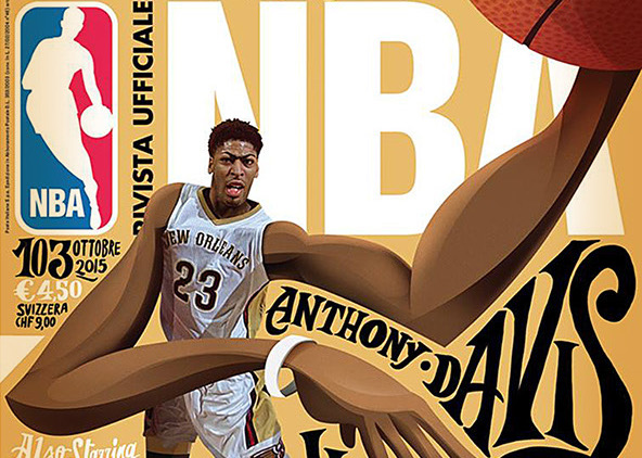 Anthony Davis Rivista Ufficiale NBA Cover Art