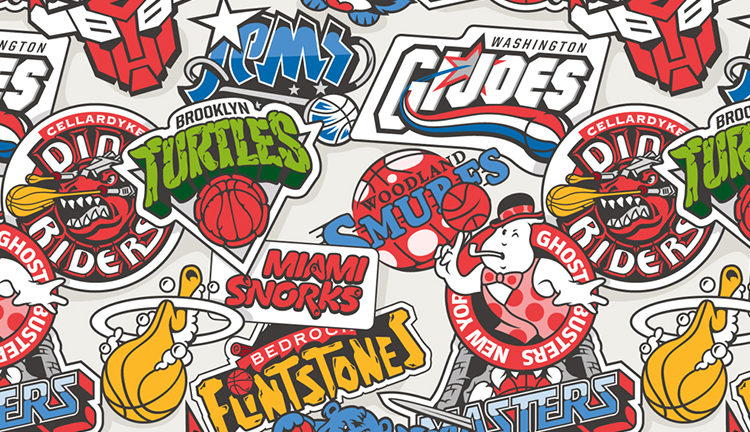 NBA Logos x Retro Cartoons