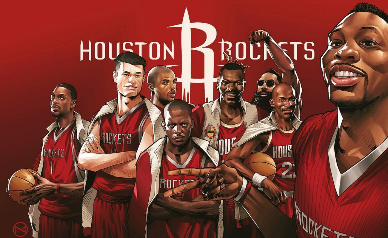 The Houston Rockets Avengers Illustration