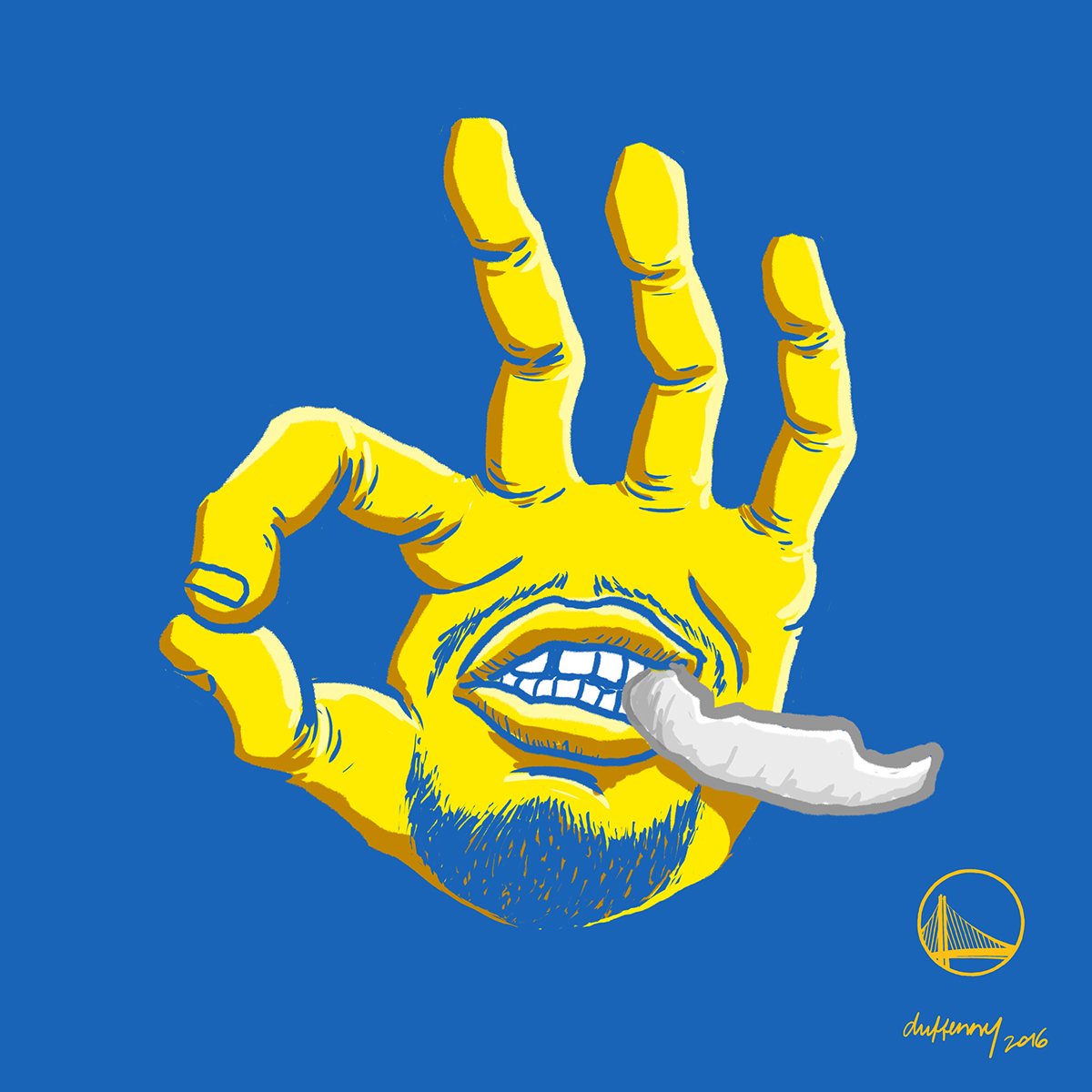 Stephen Curry Three Hand Illustration