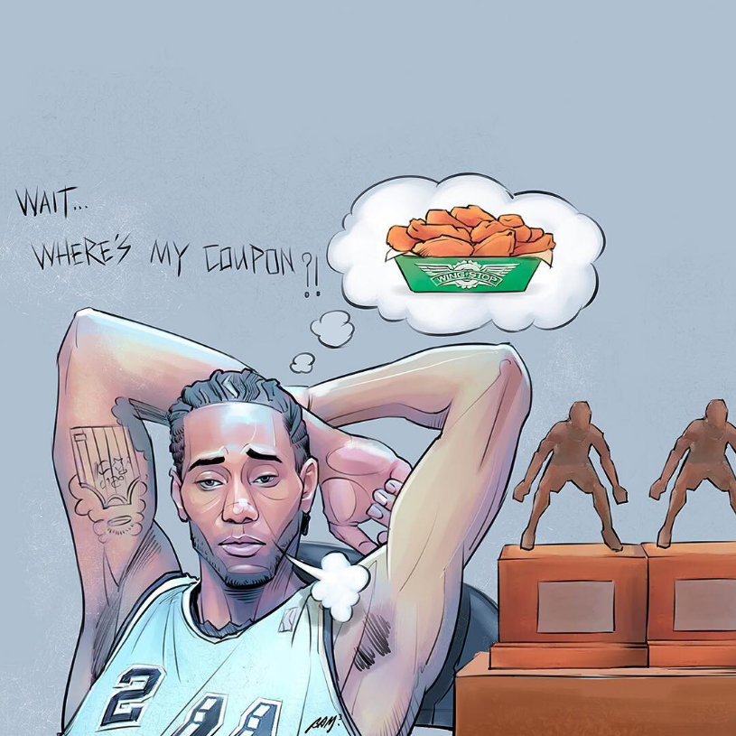 Kawhi Leonard Wingstop Enthusiast Illustration – Hooped Up