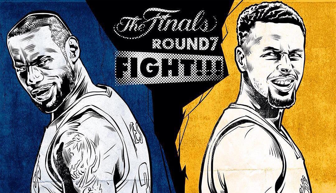Cavaliers vs Warriors Game 7 Fight Illustration